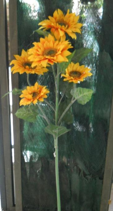 Girasole Artificiale x 5 H 160 Large Stem - Sconti per Fioristi e Aziende .