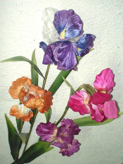 Iris Artificiale Singolo H 100- Sconti per Fioristi e Aziende . - in velluto