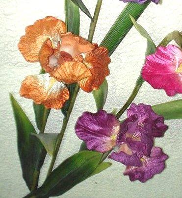 Iris Artificiale Singolo H 100- Sconti per Fioristi e Aziende . - in velluto