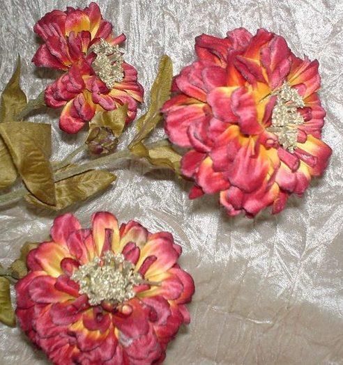 Zinnia Artificiale x 3 H 80  - Sconti per Fioristi e Aziende -  In poliestere