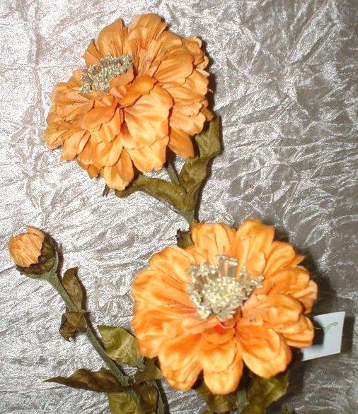 Zinnia Artificiale x 3 H 80  - Sconti per Fioristi e Aziende -  In poliestere