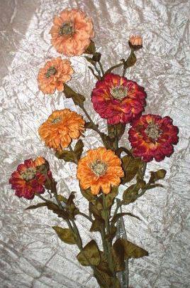 Zinnia Artificiale x 3 H 80  - Sconti per Fioristi e Aziende -  In poliestere