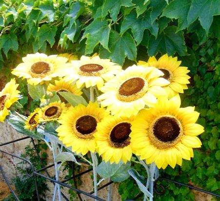Girasole Artificiale x 3 H 95 - Sconti per Fioristi e Aziende . - stelo grosso