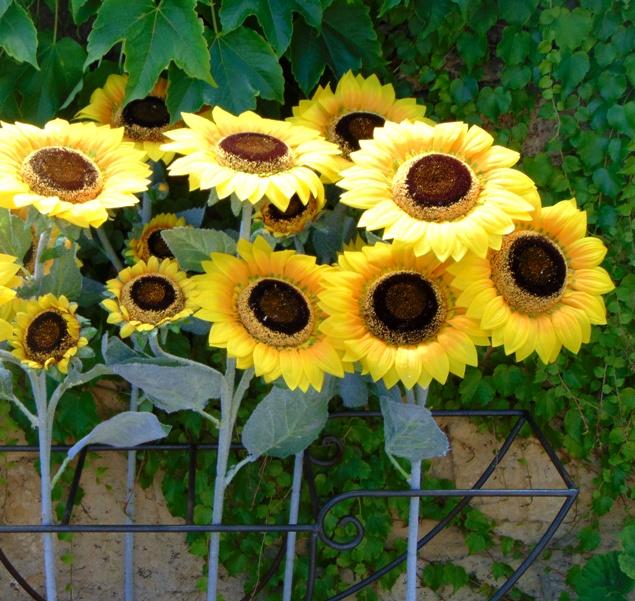 Girasole Artificiale x 3 H 95 - Sconti per Fioristi e Aziende . - stelo grosso