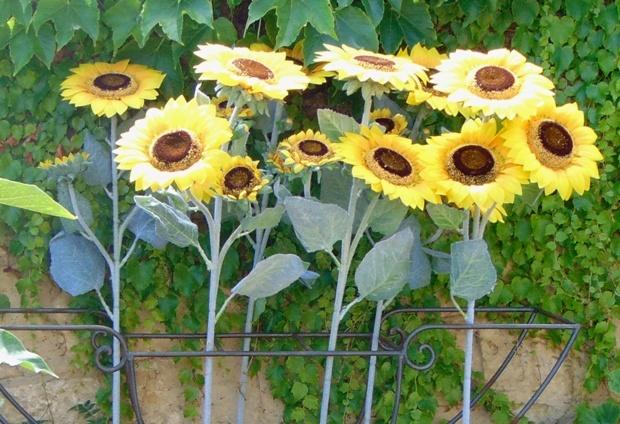 Girasole Artificiale x 3 H 95 - Sconti per Fioristi e Aziende . - stelo grosso