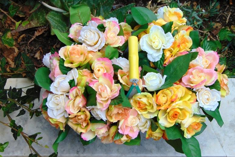 Rosa Open Bush x 15 Artificiale in poliestere - Sconti per Fioristi e Aziende