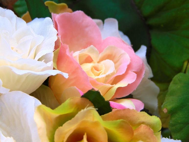Rosa Open Bush x 15 Artificiale in poliestere - Sconti per Fioristi e Aziende