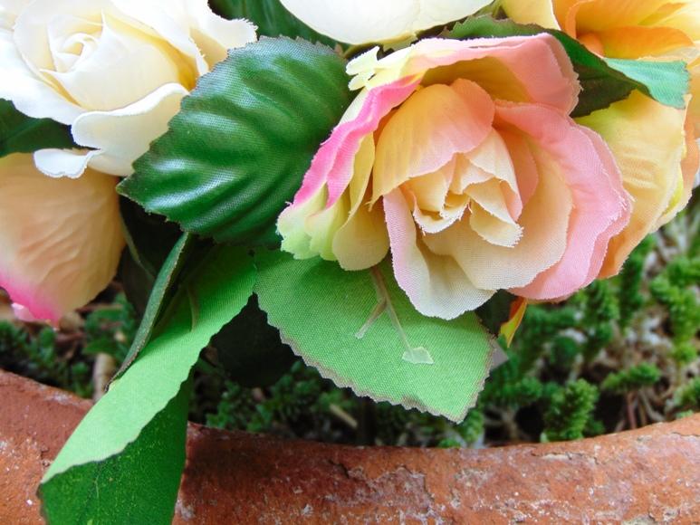 Rosa Open Bush x 15 Artificiale in poliestere - Sconti per Fioristi e Aziende