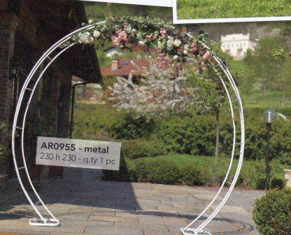 Arco sposi circolare Semplice - Sconti per Fioristi e Aziende . - H 230 x 230 in ferro bianco