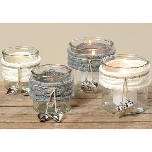 Porta tea light in vetro H 4,5 dm. 6,5 - Sconti per Fioristi e Aziende