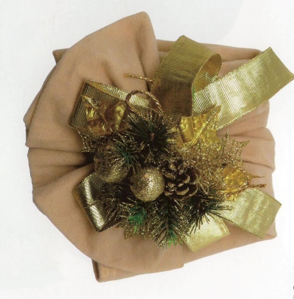 Porta Panettone in panno cm. 45 x 45 - Sconti per Fioristi e Aziende - con tirante e decoro