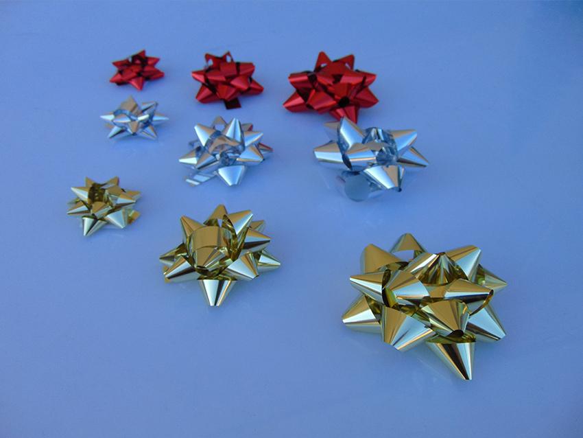 Stelline pacco Mix Metal  - Sconti per Fioristi e Aziende - Cm. 3.15 - Colori diversi