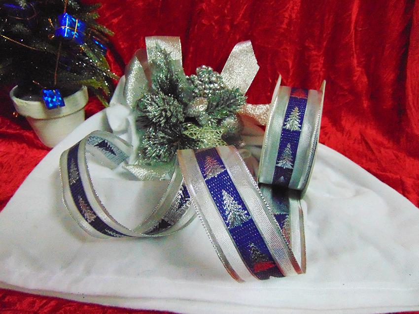 Nastro Pinetti Blu H 25/38/65 da mt. 25 Animato  - Sconti per Fioristi e Aziende