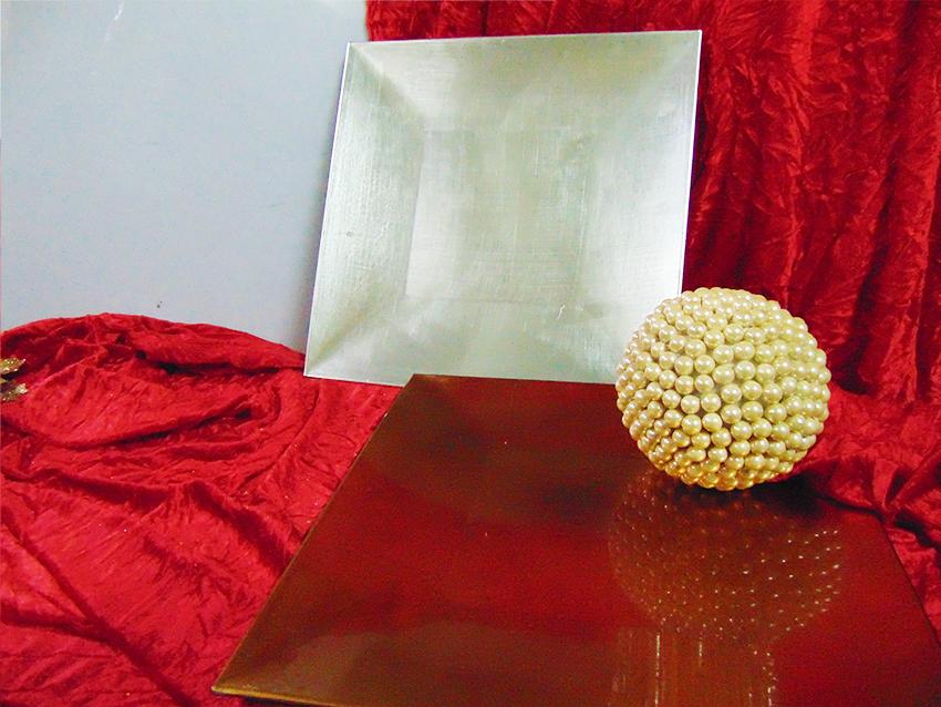 Piatto in PVC quadrato cm 30  - Sconti per Fioristi e Aziende - Argento e Bronzo