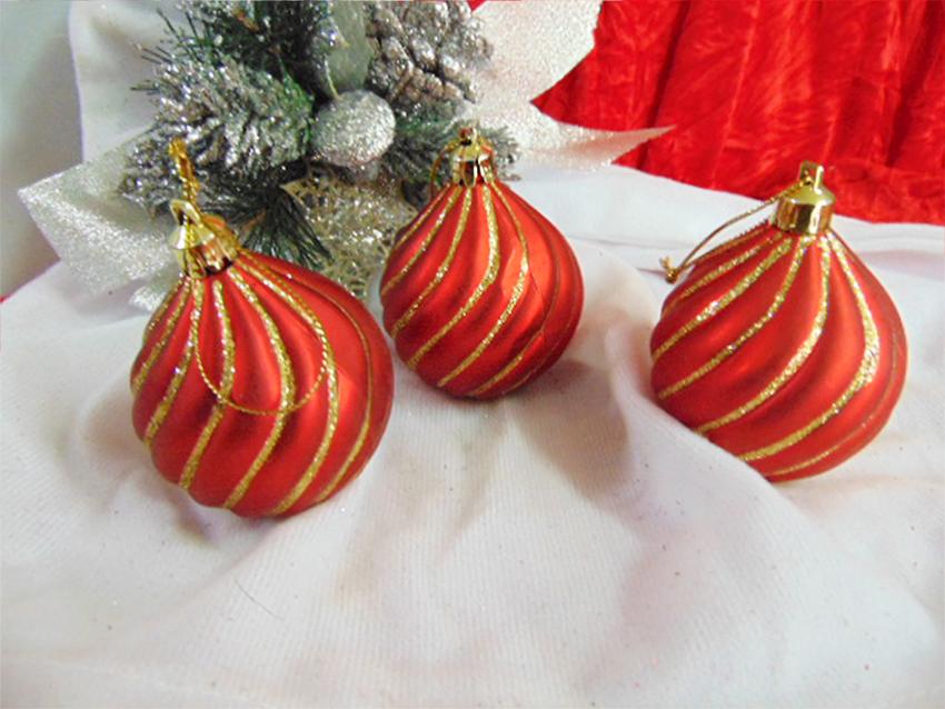 Palline di Natale x 3 filo glitter - Sconti per Fioristi e Aziende - in 3 modelli e colori