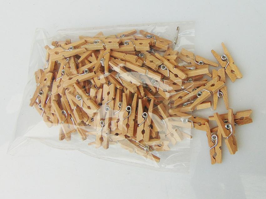 Mollette mm 25 in legno X 100 naturale - Sconti per Fioristi e Aziende