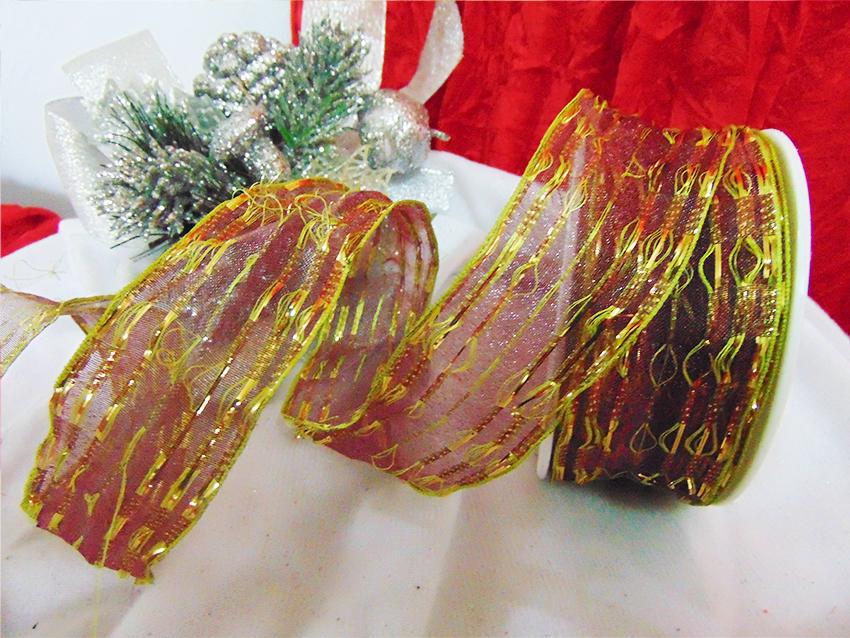 Nastro Organza Morse H 38 - Sconti per Fioristi e Aziende -Rotolo glitterato da 20 metri