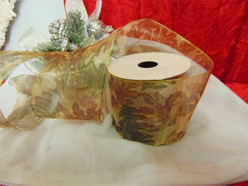 Nastro Organza Faggio - Sconti per Fioristi e Aziende -  H 70 x 10 mt Animato