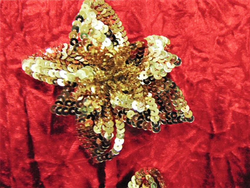 Fiori Oro x 2 dm. 9 con clip e paillettes - Sconti per Fioristi e Aziende