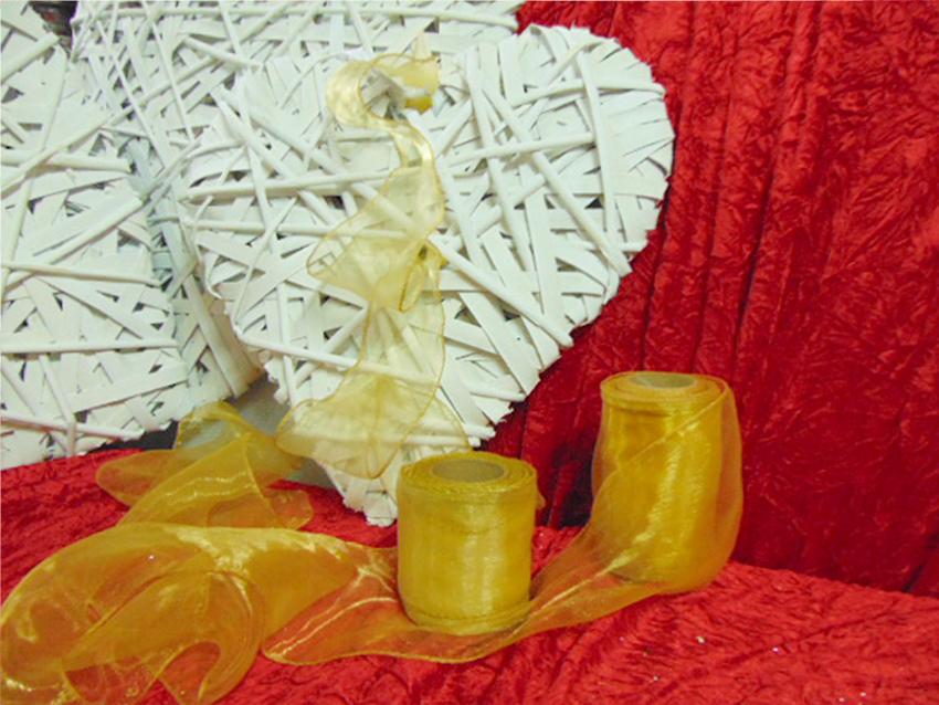 Nastro in Organza Cristal - Sconti per Fioristi e Aziende -  Giallo mt. 25 H 8 - H 12
