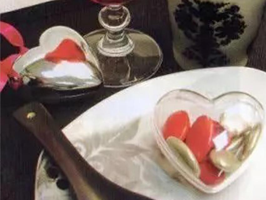 Cuore portaconfetti in PVC Oro- Argento - Traparete Articolo per S. Valentino - Sconti per Fioristi e Aziende