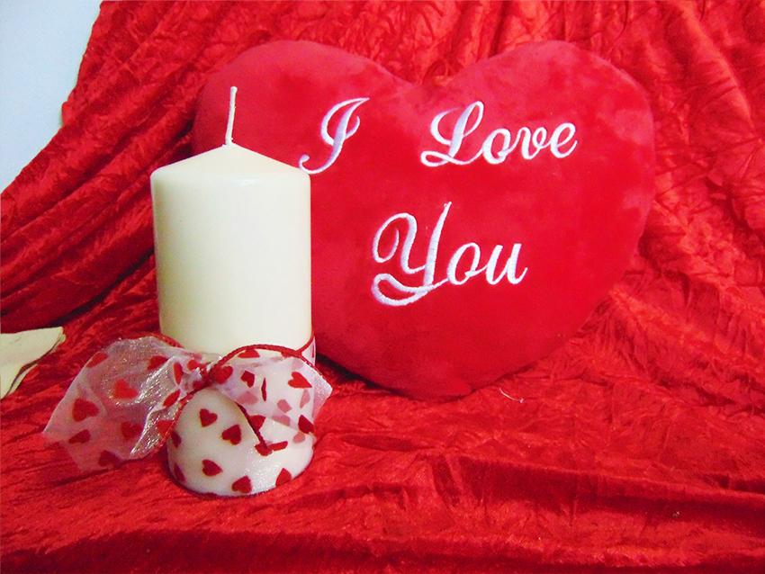 Moccolo con Nastro Cuori H 15 dm. 6,5 Articolo per San Valentino - Sconti per Fioristi e Aziende