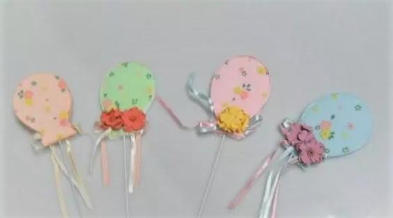 Palloncini steccati x 12  in legno decorati - Sconti per Fioristi e Aziende