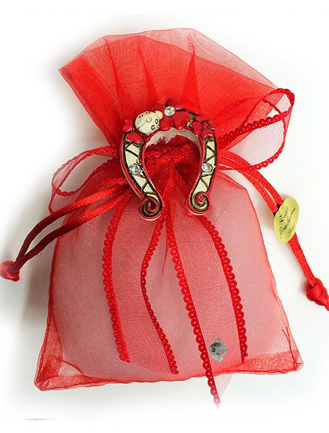 Sacchetto Laurea Rosso cm. 8,5x 3,5 in organza - Sconti per Fioristi e Aziende e Wedding