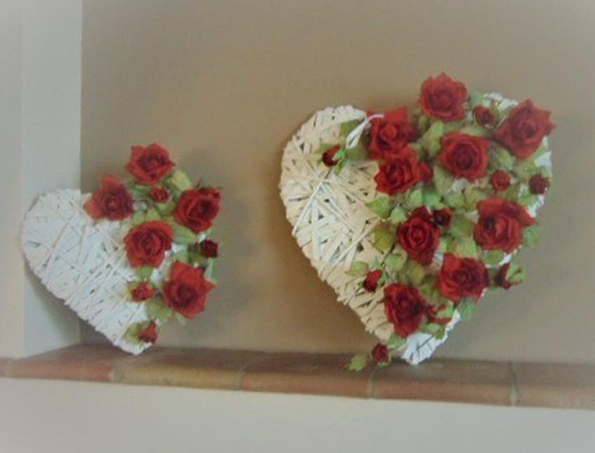 Cuore Vimini H 50  cm. -  Sconti per Fioristi e Aziende - intrecciato bianco