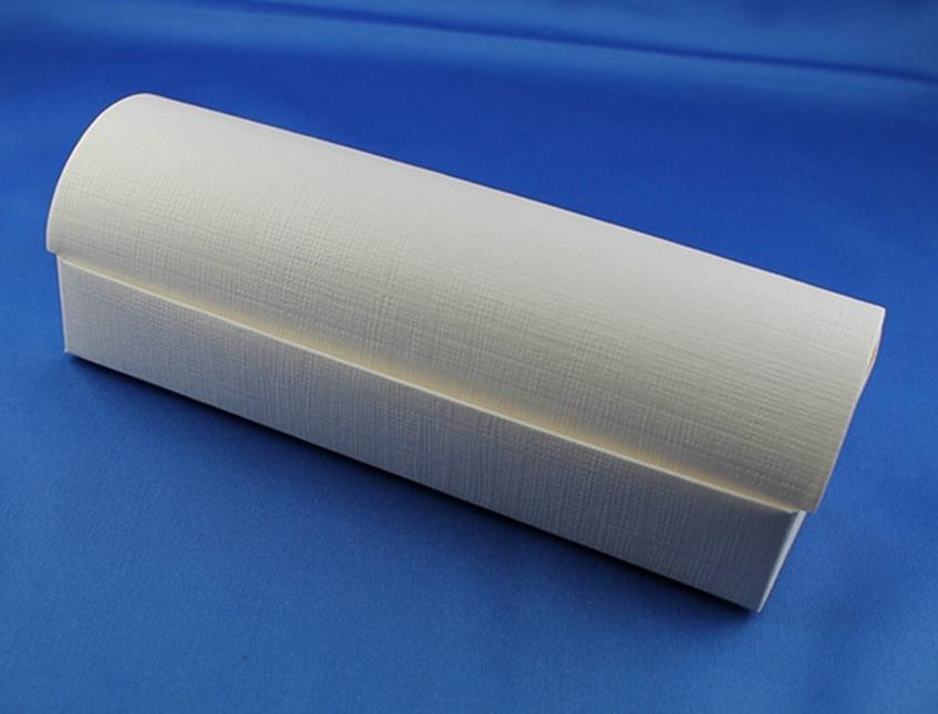 Scatola per bomboniera a cofanetto H 30 cm. 25,5 x 43 lino bianco - Sconti per Fioristi, e Aziende