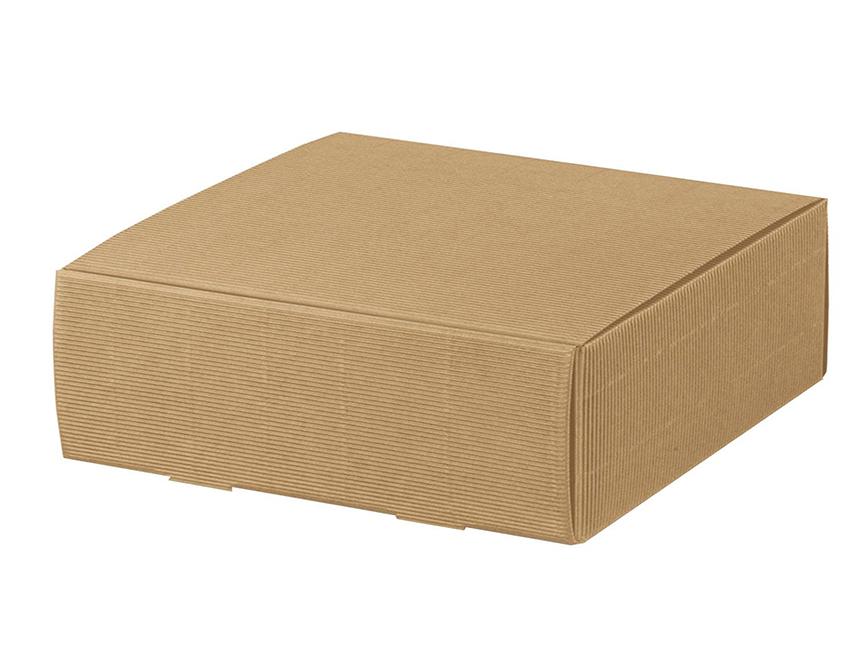 Scatola per bomboniera pratica H 10 cm. 20 x 20 onda avana - Sconti per Fioristi, e Aziende