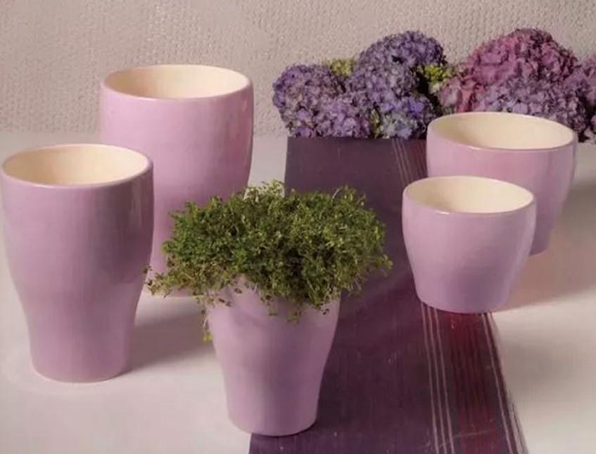 Vasi in ceramica smaltata lucida Serie da 2 o 3 vasi - Sconti per Fioristi e Aziende