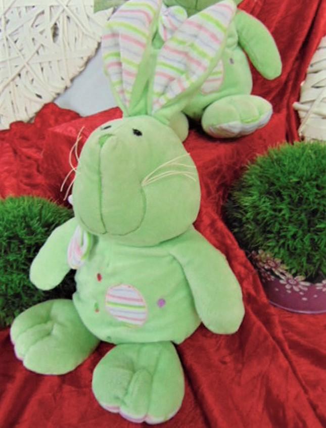 Coniglio peluche H 30 verde - Sconti per Fioristi e Aziende