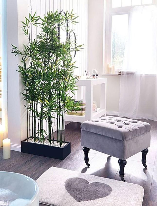 Canna di Bamboo  H 120 - Sconti per Fioristi e Aziende . - Naturale con foglie Artificiali