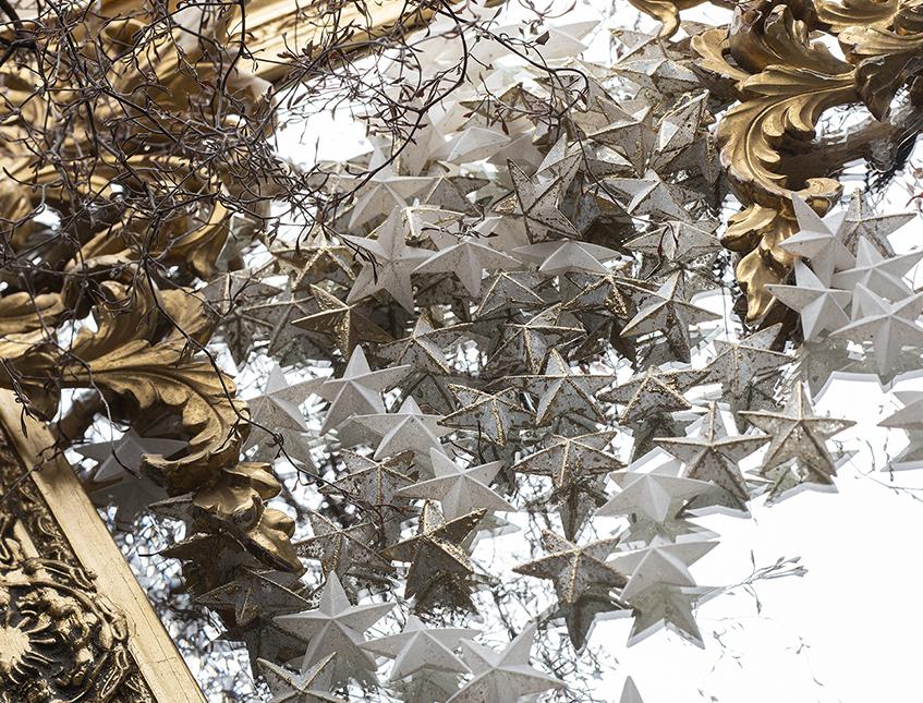 Stelline x 16 Argento  cm. 5  - Sconti per Fioristi e Aziende - bordi oro