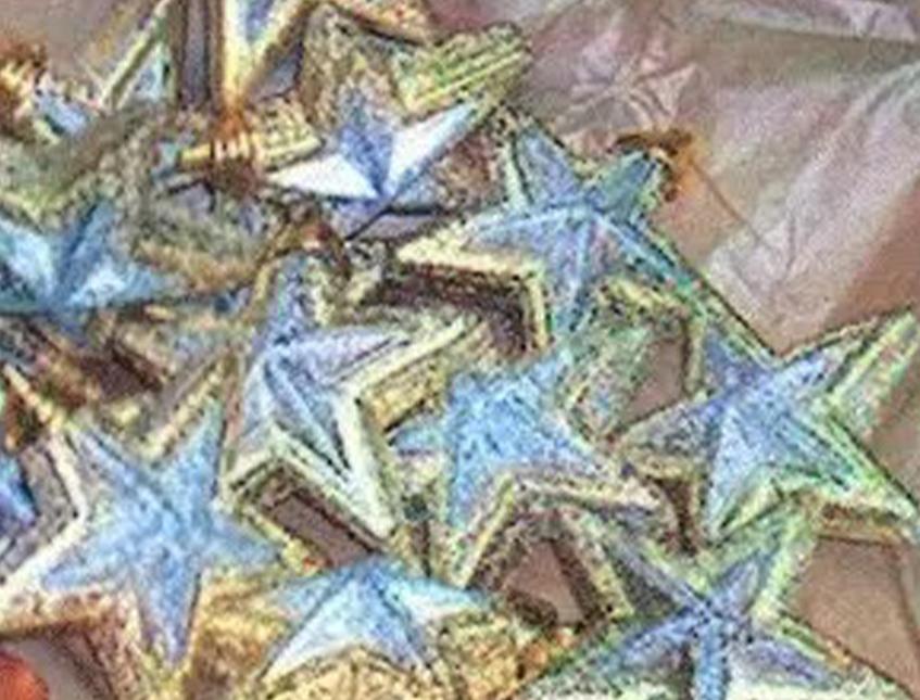 Stelline x 16 Argento  cm. 5  - Sconti per Fioristi e Aziende - bordi oro