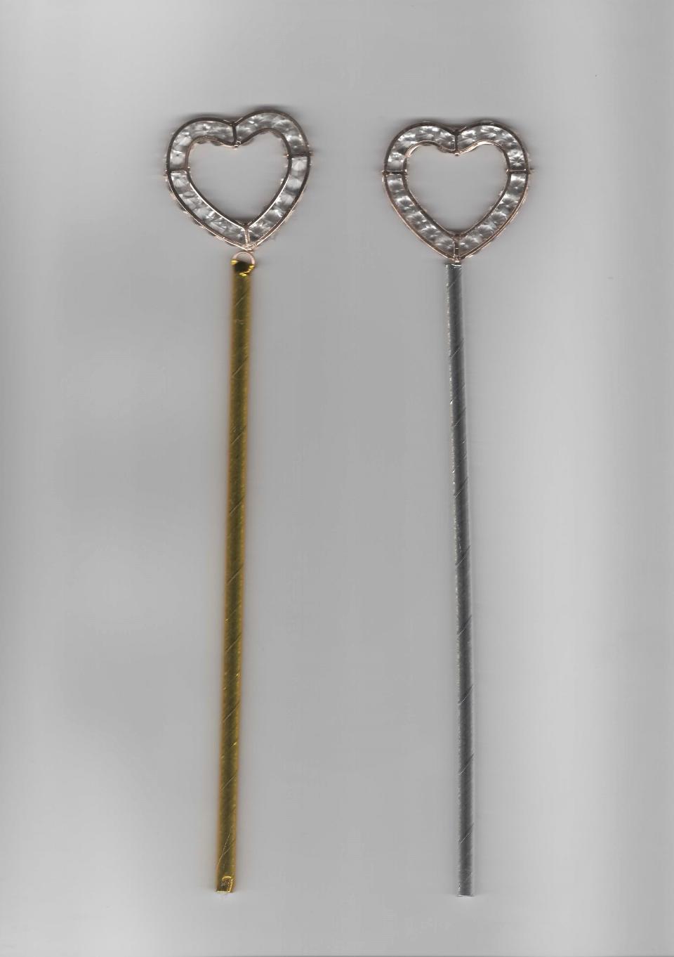 Cuore strass dm. 4 con cannuccia H 24 - Sconti per Fioristi e Aziende