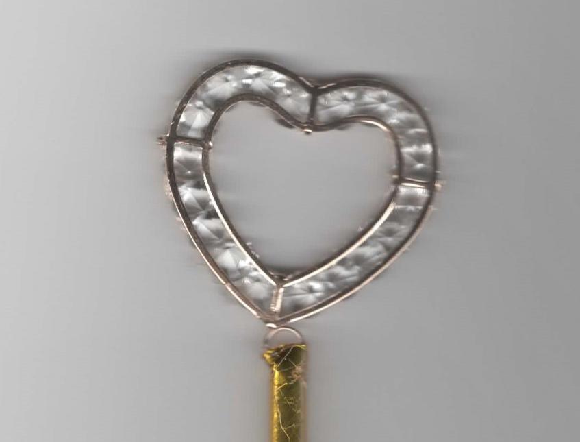 Cuore strass dm. 4 con cannuccia H 24 - Sconti per Fioristi e Aziende