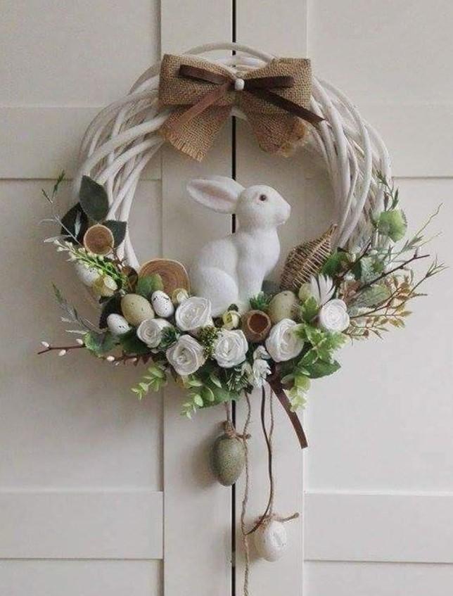 Coroncina vimini bianco - Sconti per Fioristi e Aziende - dm. 20 intrecciato