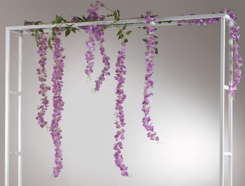 Arco Rettangolare in ferro - Sconti per Fioristi e Aziende . -  H 120 cm. 150 x20  Bianco/Oro