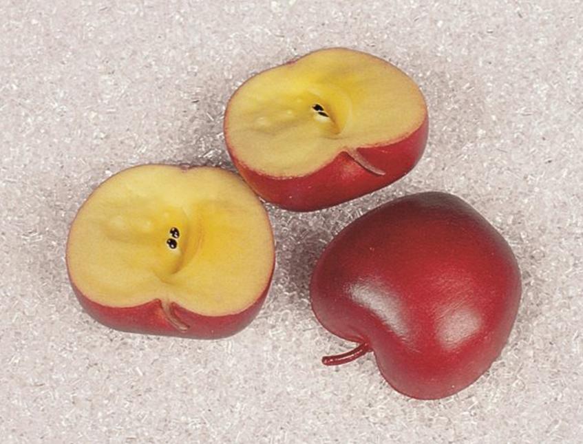 Mela rossa mezza artificiale in plastica  - Sconti per Fioristi e Aziende e Wedding . - cm. 6.5 x 4