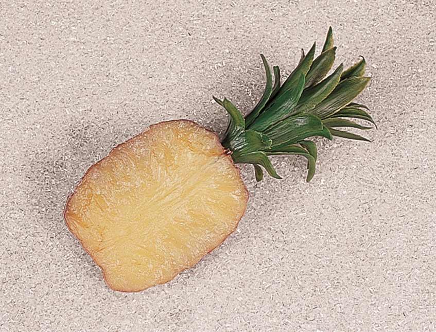 Ananas piccola mezza artificiale in plastica  - Sconti per Fioristi e Aziende e Wedding . - cm. 10 x 21