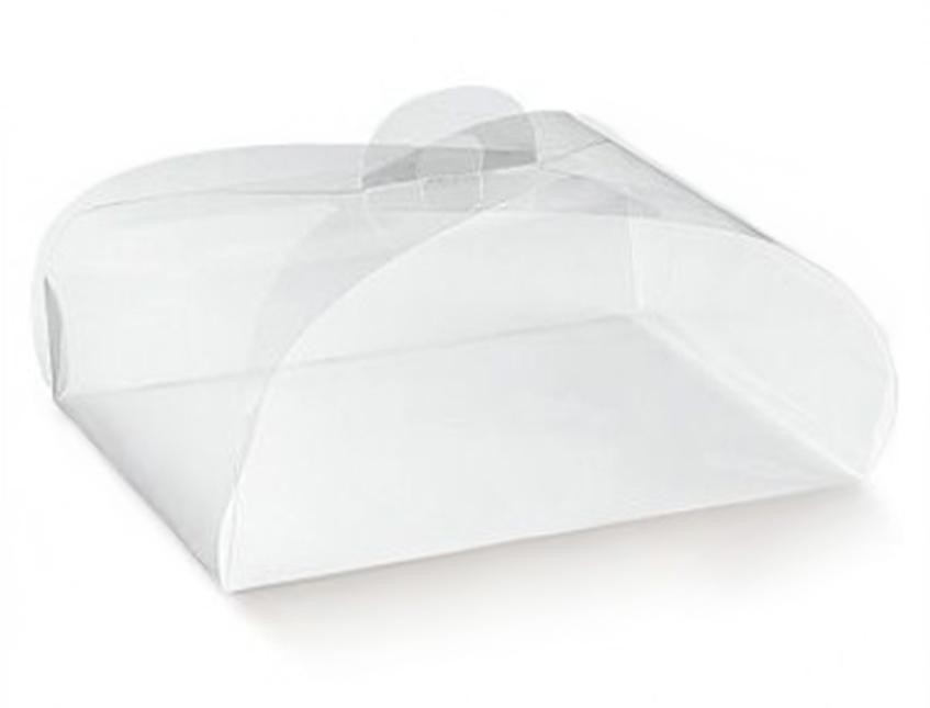 Tortina trasparente cm. 24.5 x 18 H 9.5 in PVC trasparente - Sconti per Fioristi e Aziende e Wedding
