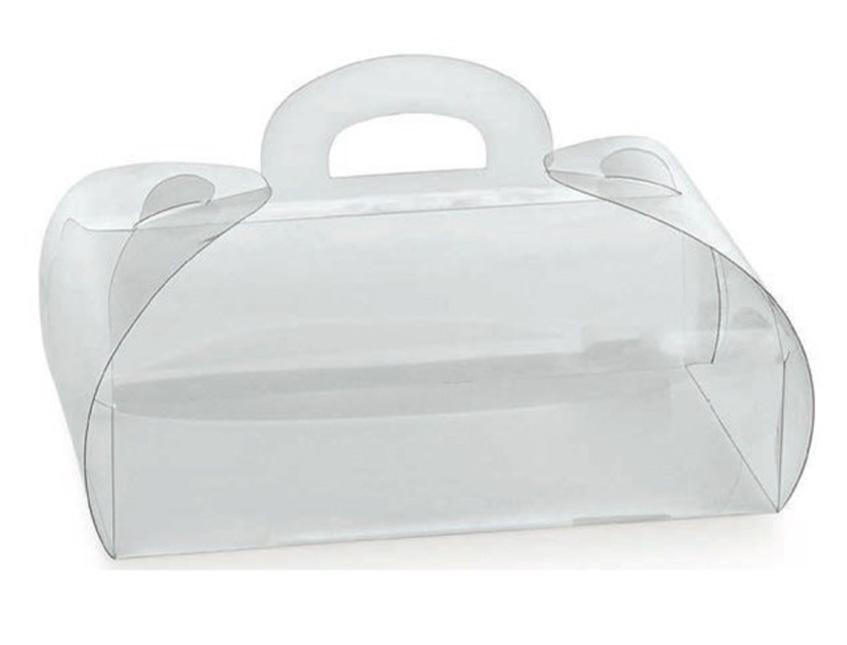 Tortina trasparente cm. 18.5 x 12 H 8 in PVC trasparente - Sconti per Fioristi e Aziende e Wedding