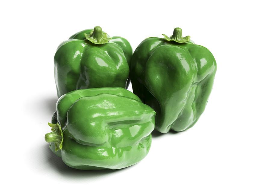Peperone grande verde artificiale in plastica  - Sconti per Fioristi e Aziende . - cm. 8.5 x 11