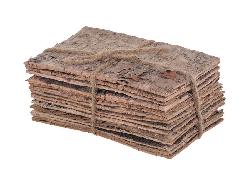 Corteccia di Betulla cm. 12 x 8  - Sconti per Fioristi e Aziende . - Conf. 12 Pannelli Calibrati