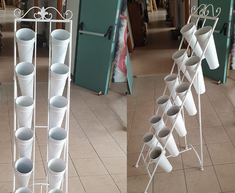 Carrello Portafiori in ferro H 147 x 35 - Sconti per Fioristi, Aziende e Wedding - Con 12 alloggi