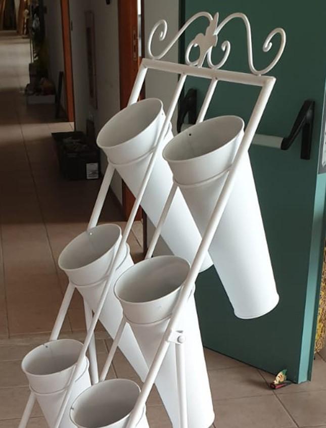 Carrello Portafiori in ferro H 147 x 35 - Sconti per Fioristi, Aziende e Wedding - Con 12 alloggi