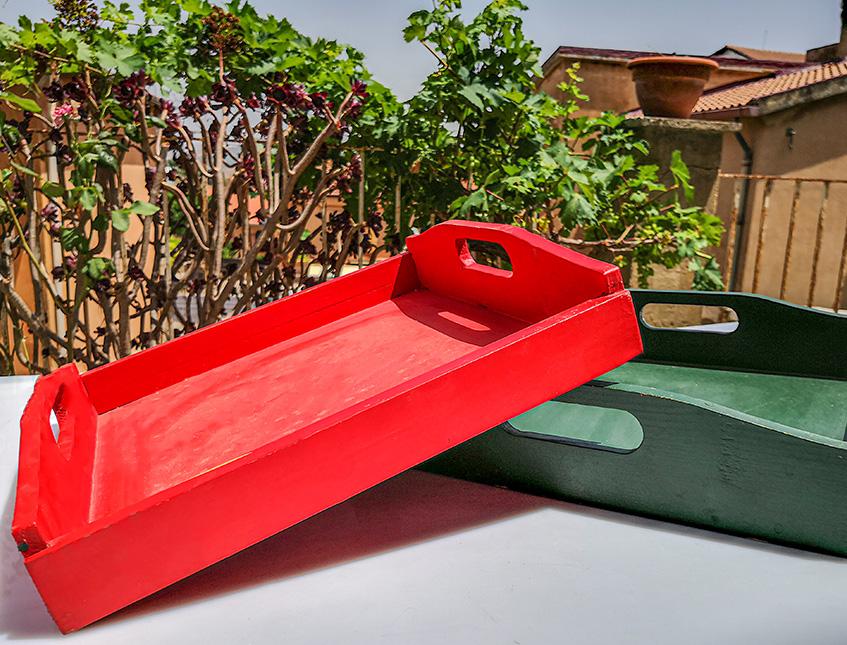 Vassoio cm 33x33 con manici in legno Sconti per Fioristio e Aziende