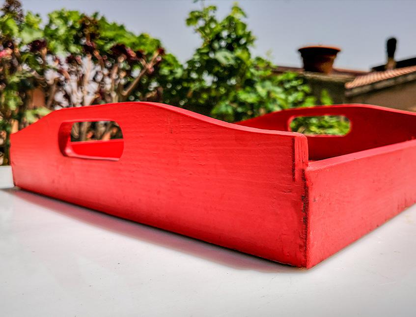 Vassoio cm 33x33 con manici in legno Sconti per Fioristio e Aziende